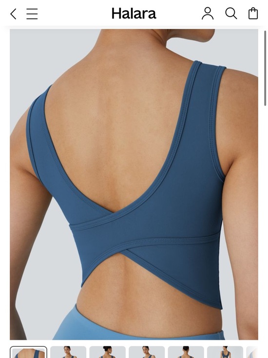 HALARA Tops - Electric blue U Neck Crossover Barre Ballet Dance Tank Top A-C Cups